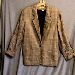 Light weight Castelano black/white/red single button blazer size lg (12-14)